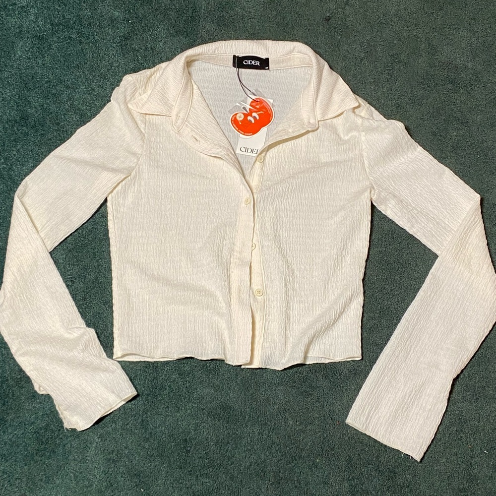 Beige Button Down Blouse